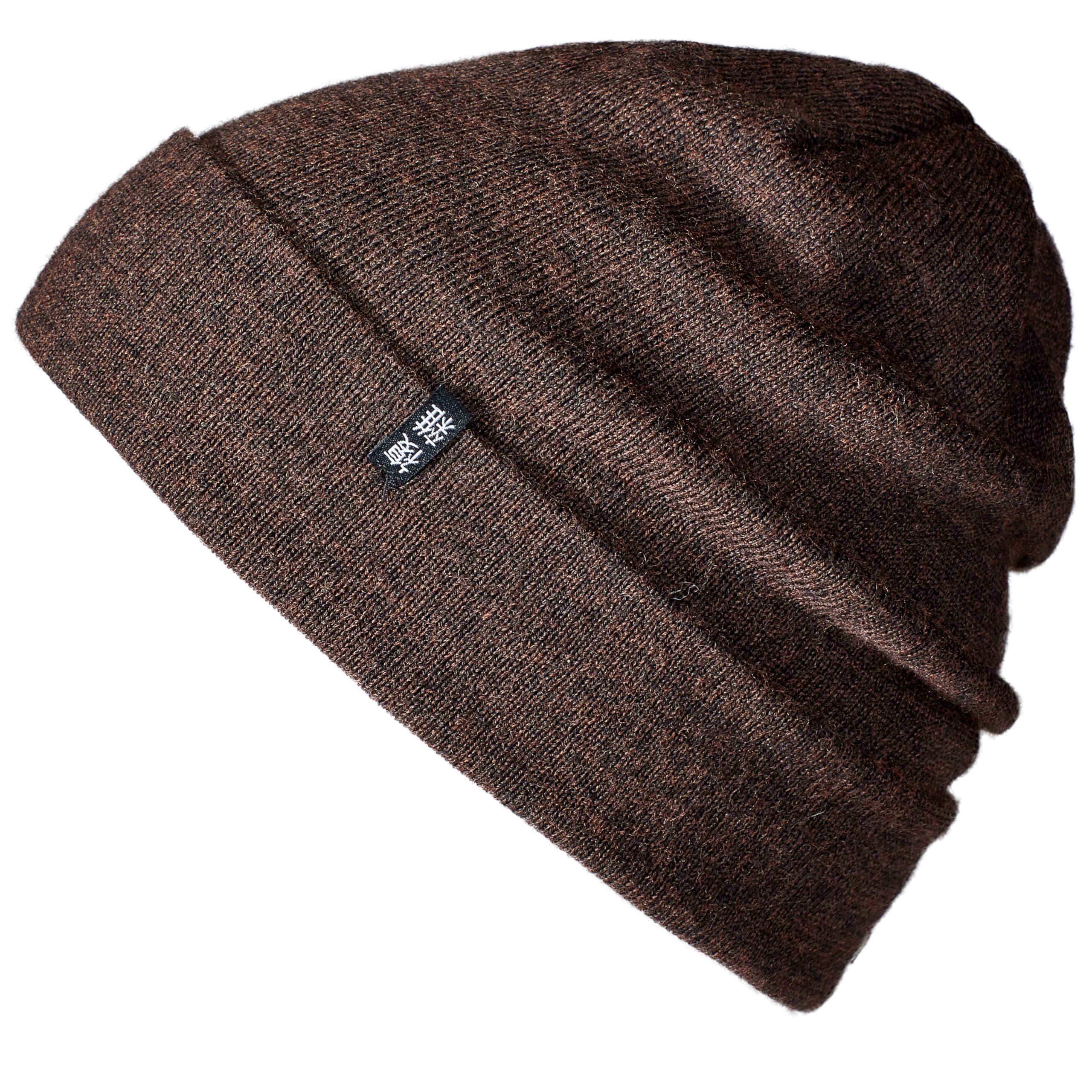 Enter the Complex® Merino Wool Hat, Slouch Beanie, 100% Merino Wool, Women and Men, Brown