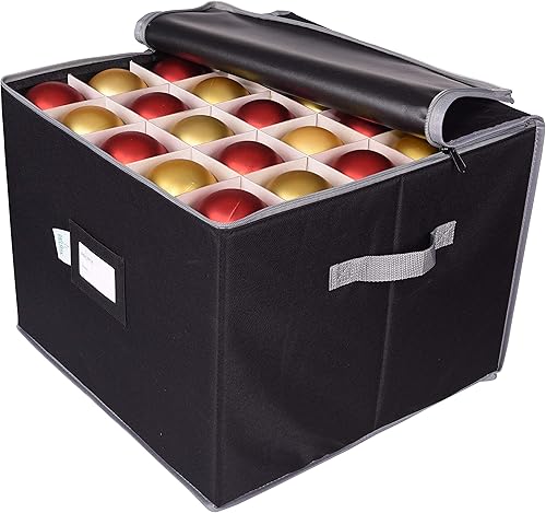 ProPik - Caja de almacenamiento para adornos navideños, con capacidad para 75 esferas, dividida en 3 bandejas con divisores para organizar, hecha de
