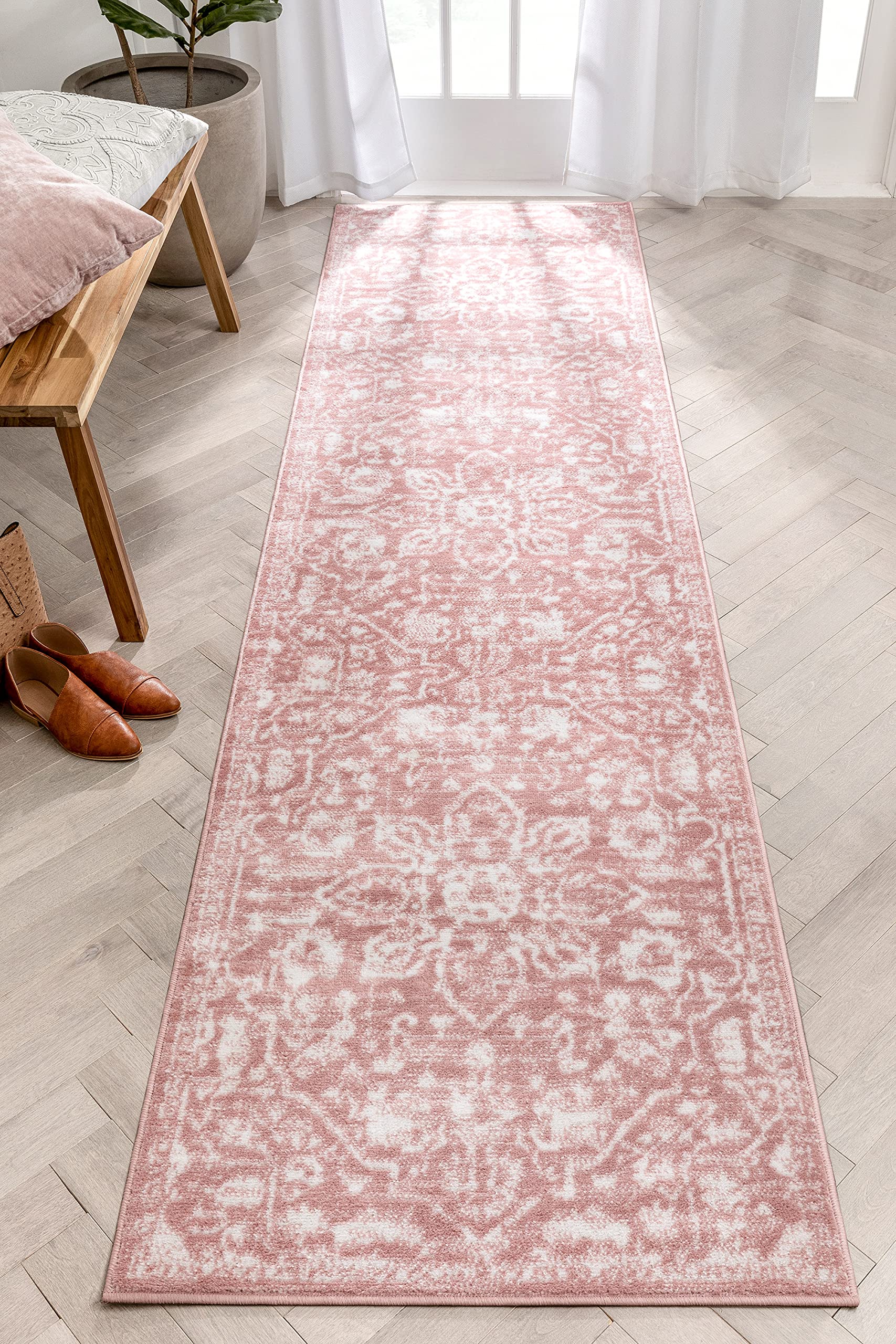 Well Woven Della Blush Vintage Medallion Pattern Runner Rug 3x10 (2'7" x 9'10" Runner)