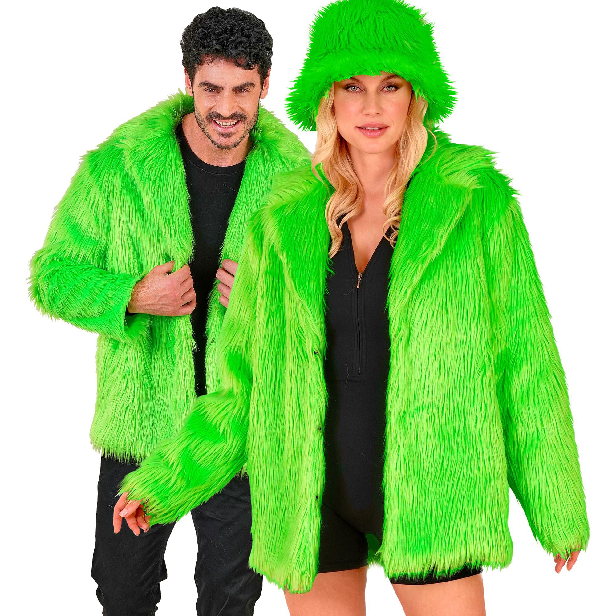 W WIDMANN MILANO Party Fashion kunstpelzjacke Unisex Faux Fur Jacket, neon Green, S-M — image 1