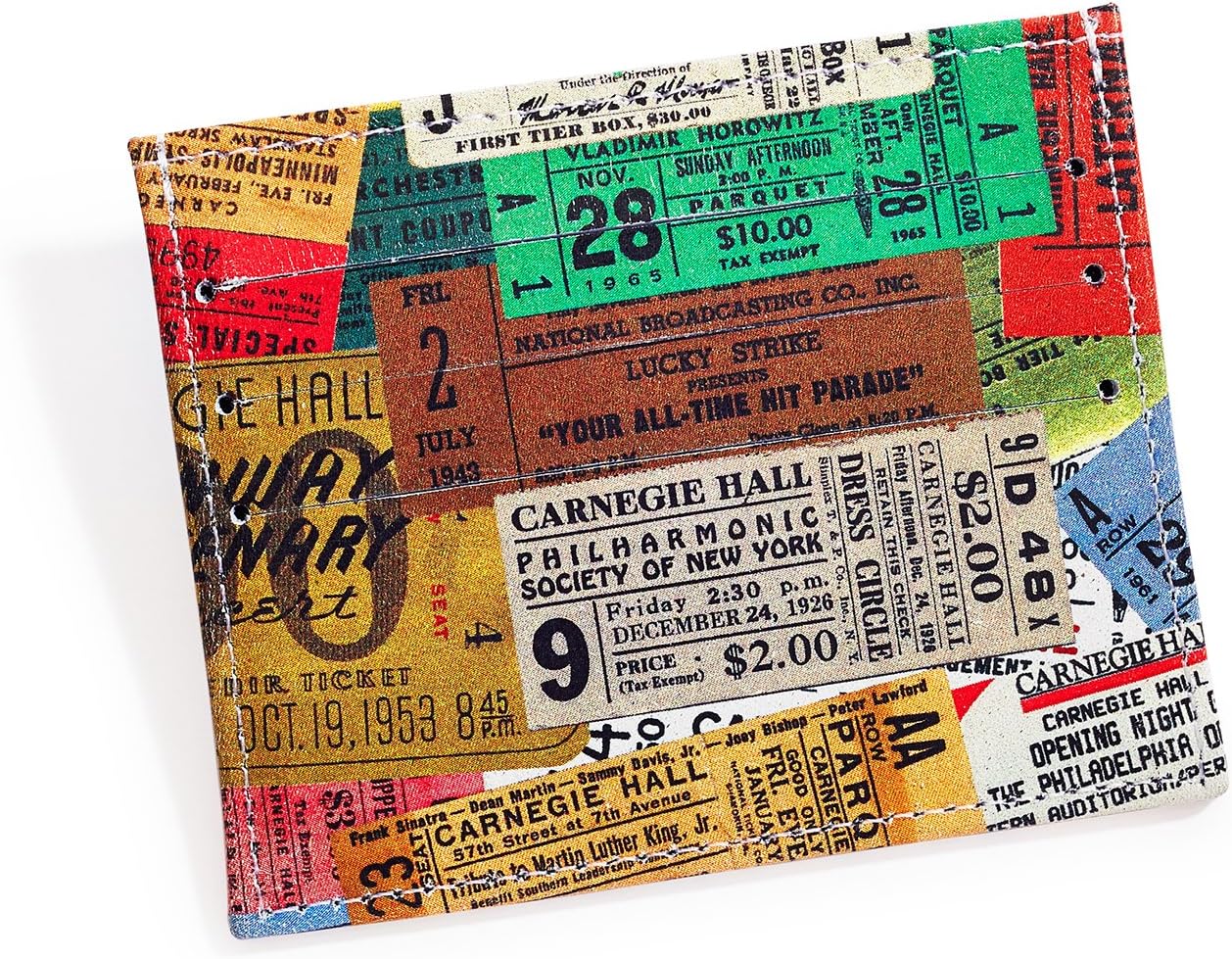 Carnegie Hall Vintage Tickets Leather Wallet