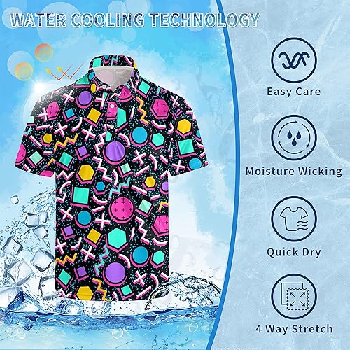 Miniatura 2 de Golf Shirts for Men - Print Mens Golf Polo Shirts Dry fit Moisture Wicking, Breathable Casual Short Sleeve Polo Shirt