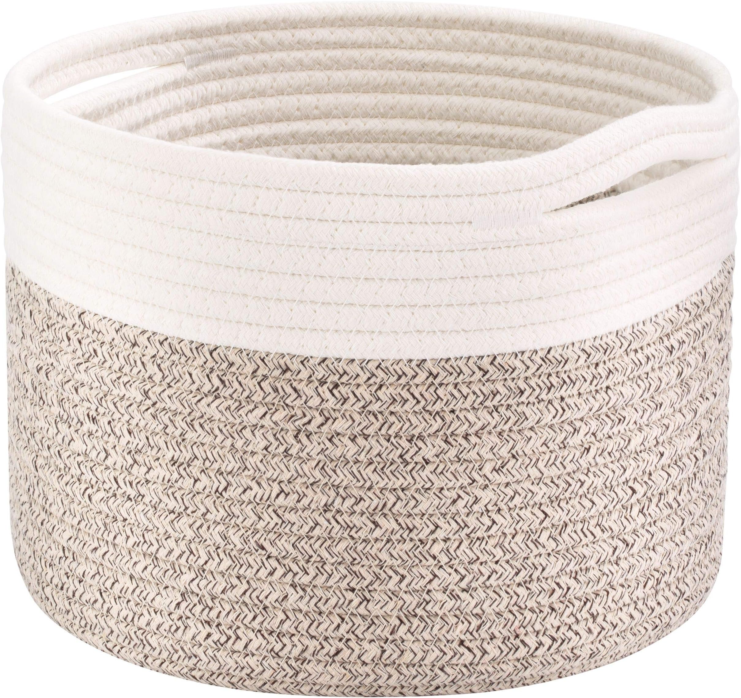 Amazon.com: JIA QAQ Square Cotton Rope Samll Baskets With Handles for ...