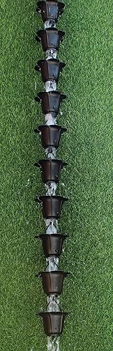 Miniatura 5 de KAM Home - Kit de instalación de cadena de lluvia con perno de latón y adaptador de canaleta (12 pies, negro)