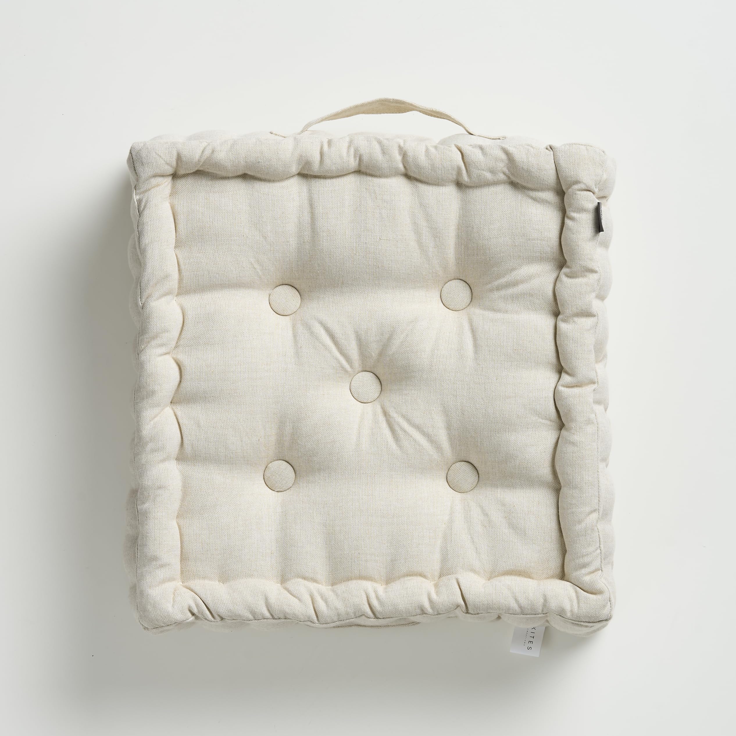 UNI Chambray / 60x60 CM/Set of 1 / Floor Cushion/Chair Cushion for Seating, Yoga, Pooja, Office & Home use, Color - Beige