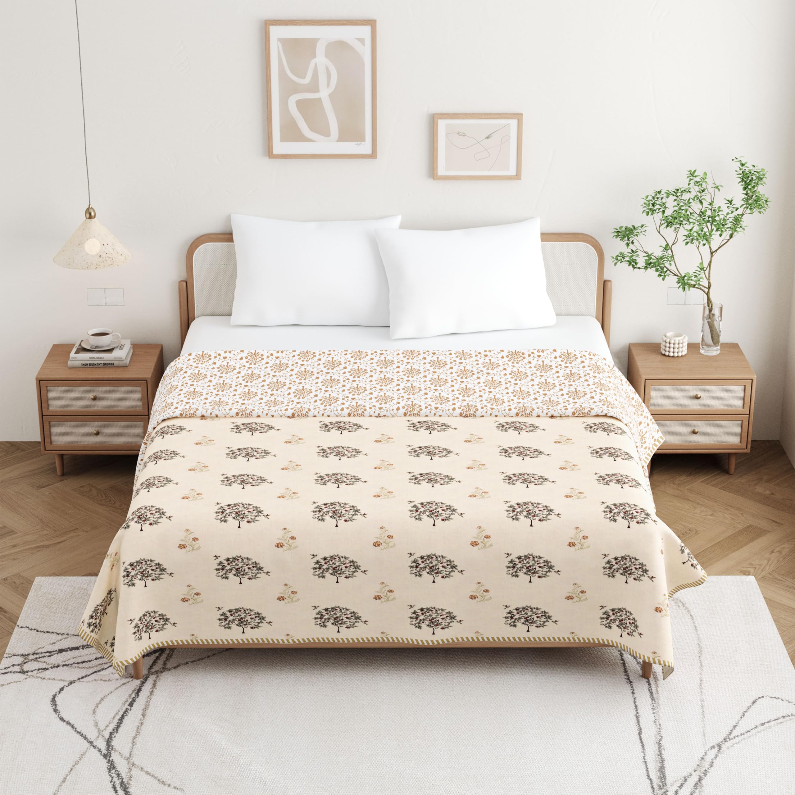 SPARSH Silky 100% Cotton Reversible Dohar | AC Blanket Comforter | Soft and Light-Weight Bed Blanket | All Seasons, Pack of 1 Double Bed Dohar-image-14