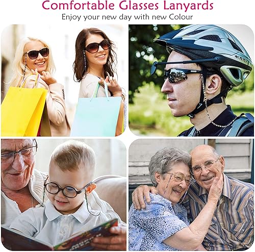 Miniatura 5 de LOVEWEE 10 correas para lentes, correas para gafas de sol, cordón de cadena de alta calidad, cordones de moda para lentes de sol para mujeres,