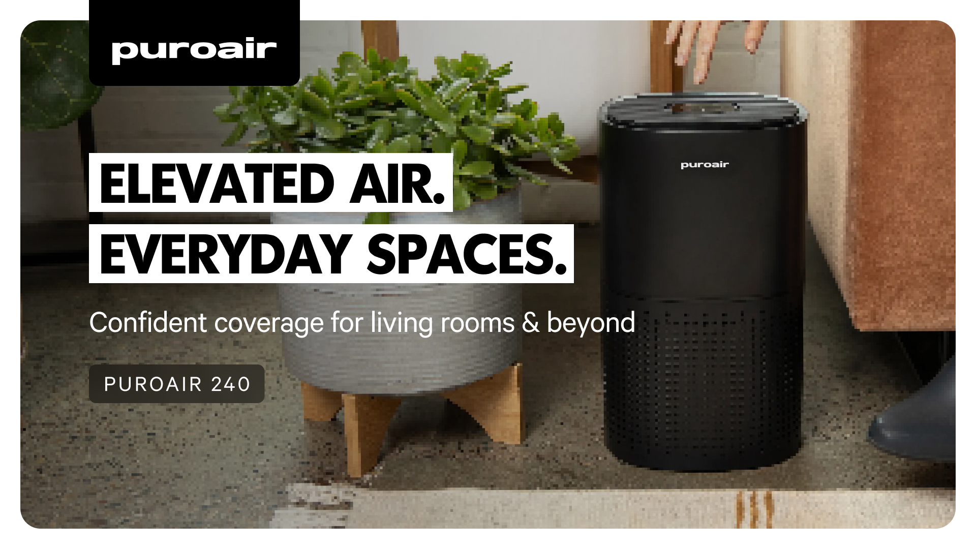 PuroAir 240 HEPA Air Purifier for Large 1,000 Sq Ft Rooms