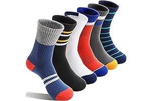 Kids Boy's Crew Socks - 6 Pairs Pack