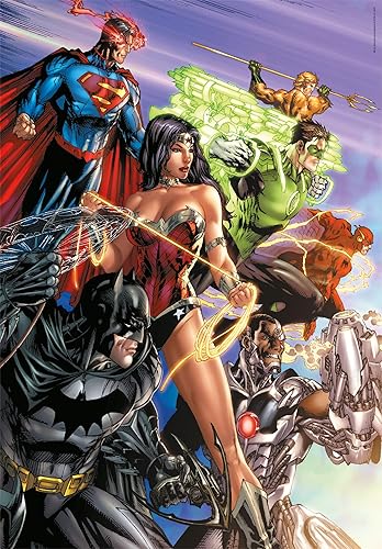 Miniatura 2 de Clementoni - DC Comics Justice League League-1000 Pieces, Vertical, Fun for Adults, Superhero Puzzle, Made in Italy, Multicoloured, 39852