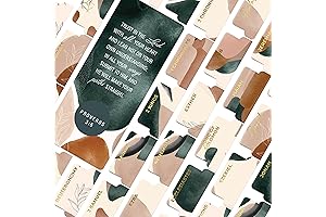 Green & Brown Bible Book Tabs – 100 Gold-Foiled, Soft-Touch, Laminated Bible...