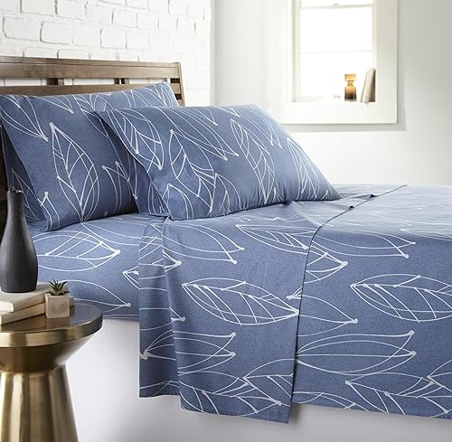 Miniatura 20 de Southshore Fine Living, Inc. Colección Perfect Paisley, juego de sábanas de 4 piezas para cama tamaño king con bolsillo extra profundo, sábana Azul