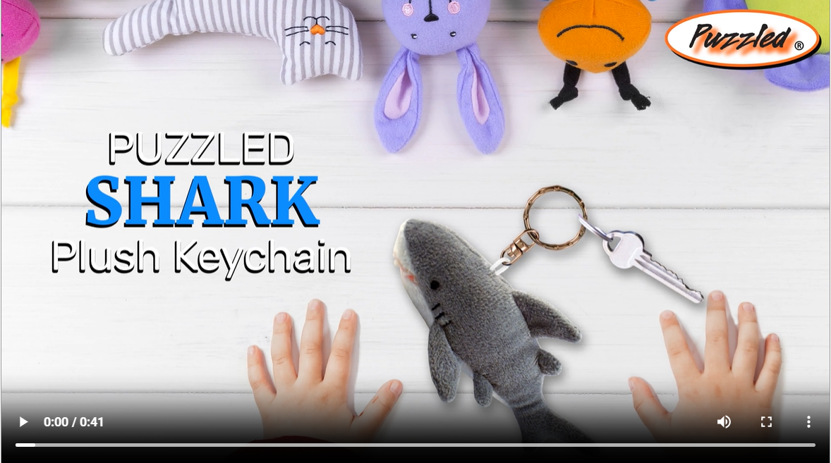 Amazon.com: Puzzled Grey Shark Plush Stuffed Animal Keychain
