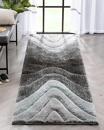 Miniatura 9 de Well Woven Luze - Alfombra de pasillo geométrica gruesa y suave con textura 3D de reloj de arena, color rosa rubor, 2 x 7 pies, 2 x 7 pies 3 pulgadas