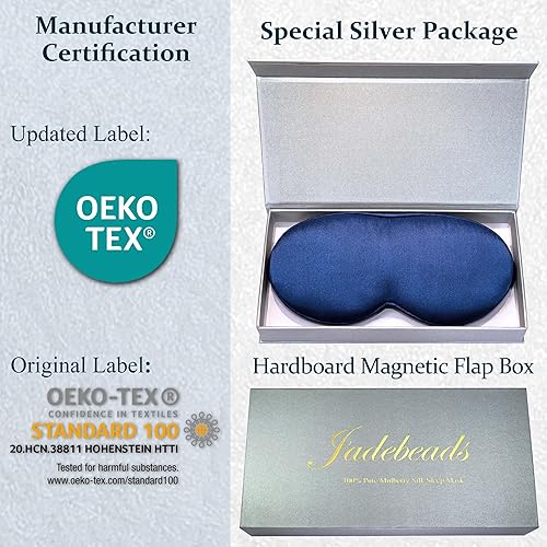 Miniatura 5 de Antifaz de seda para dormir para mujeres y hombres - Máscaras opacas 3D contorneadas para ojos para dormir extensiones de pestañas - 22Momme seda de