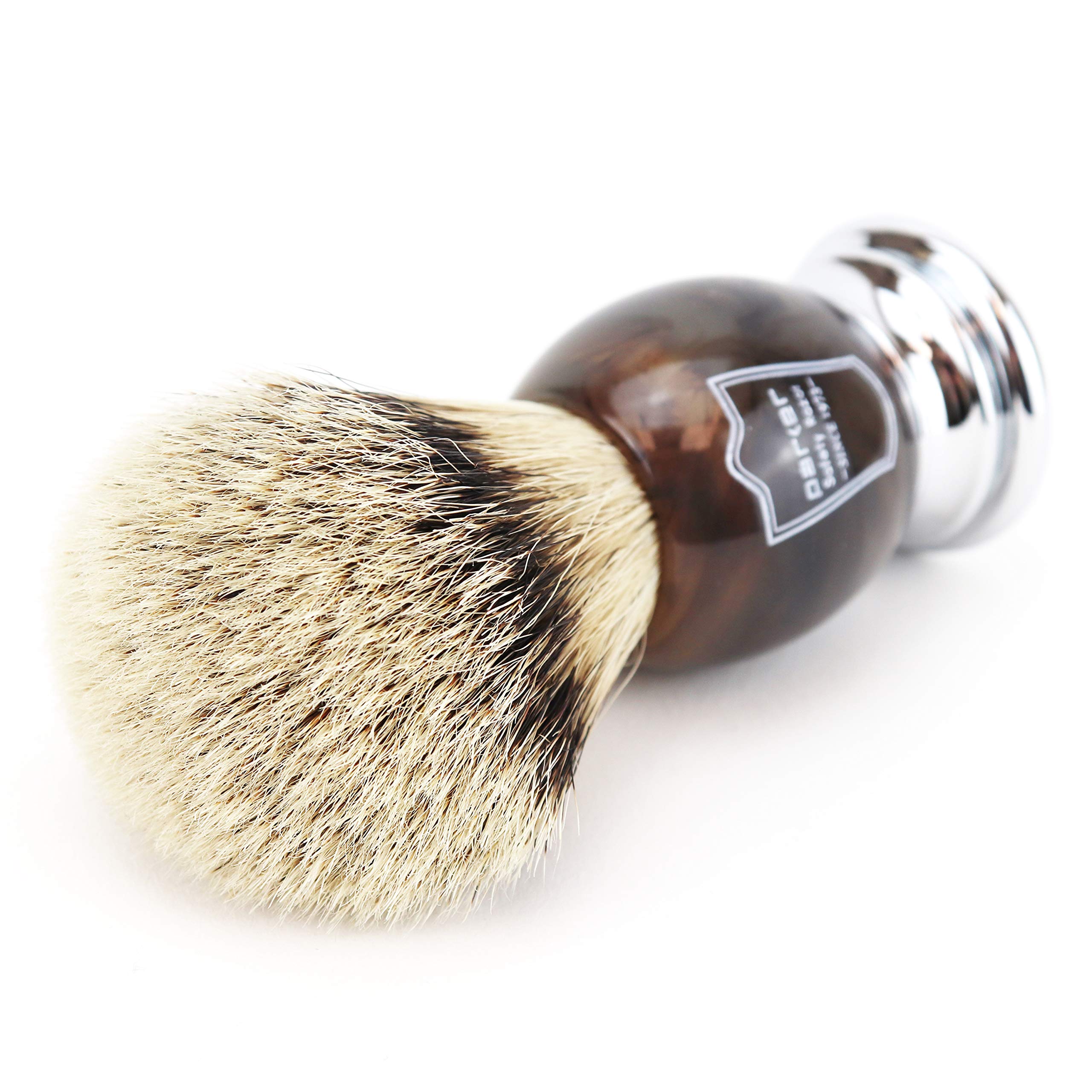 Parker Safety Razor Silvertip Badger Shaving BrushFaux Horn Handle