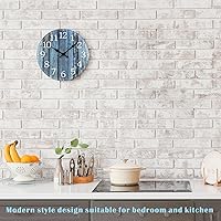Vista 6 de Plumeet Small Wall Clock, 10'' Frameless Wooden Wall Clocks with Silent Quartz Movement, Rustic Coastal Country Village Clocks Decorative for Deep