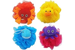 Adorable Animal Design Bath Sponges for Kids