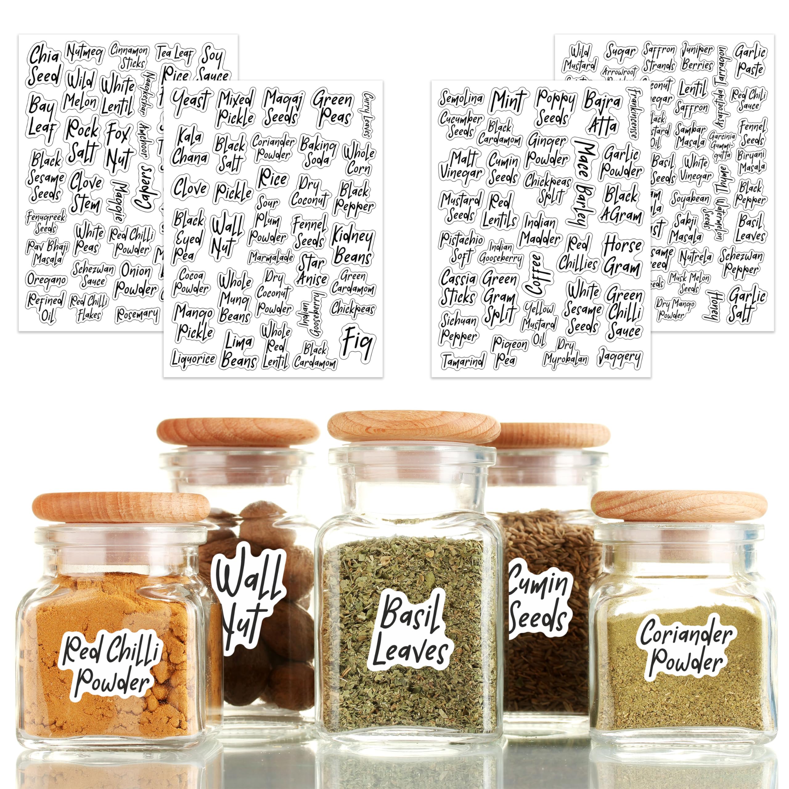 WONDER HUB Spice Jar Labels Waterproof Preprinted White Background Black Font 156 Sticker Self-Adhesive Black Background Vinyl Stickers Easy to Identify Spices - Pack of 156 Spice Labels (B0CK1DMZGS) Amazon Price History, Amazon Price Tracker