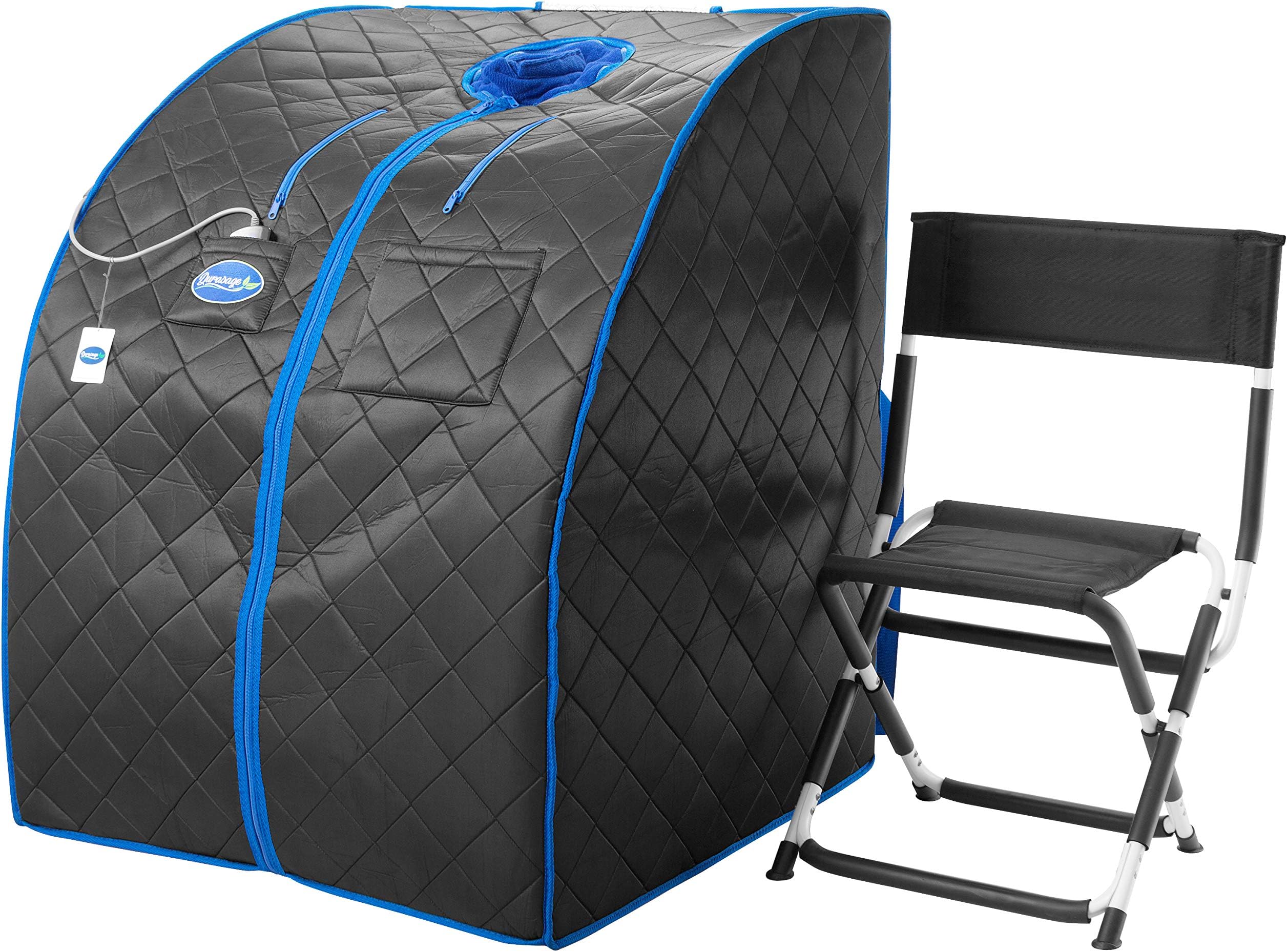 Durasage Ultra Low EMF Infrared Sauna Box โ Portable Sauna with Heated Footpad & Chair, Personal Home Spa for, Stress Relief, Weight Loss & Skin Rejuvenation, Foldable, Easy Setup & Remote Control