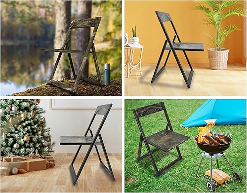 Miniatura 9 de BUI'S TROPICS FURNI Juego de 2 sillas plegables de madera multicolor, silla de comedor plegable para uso en interiores y exteriores, patio, fiesta,