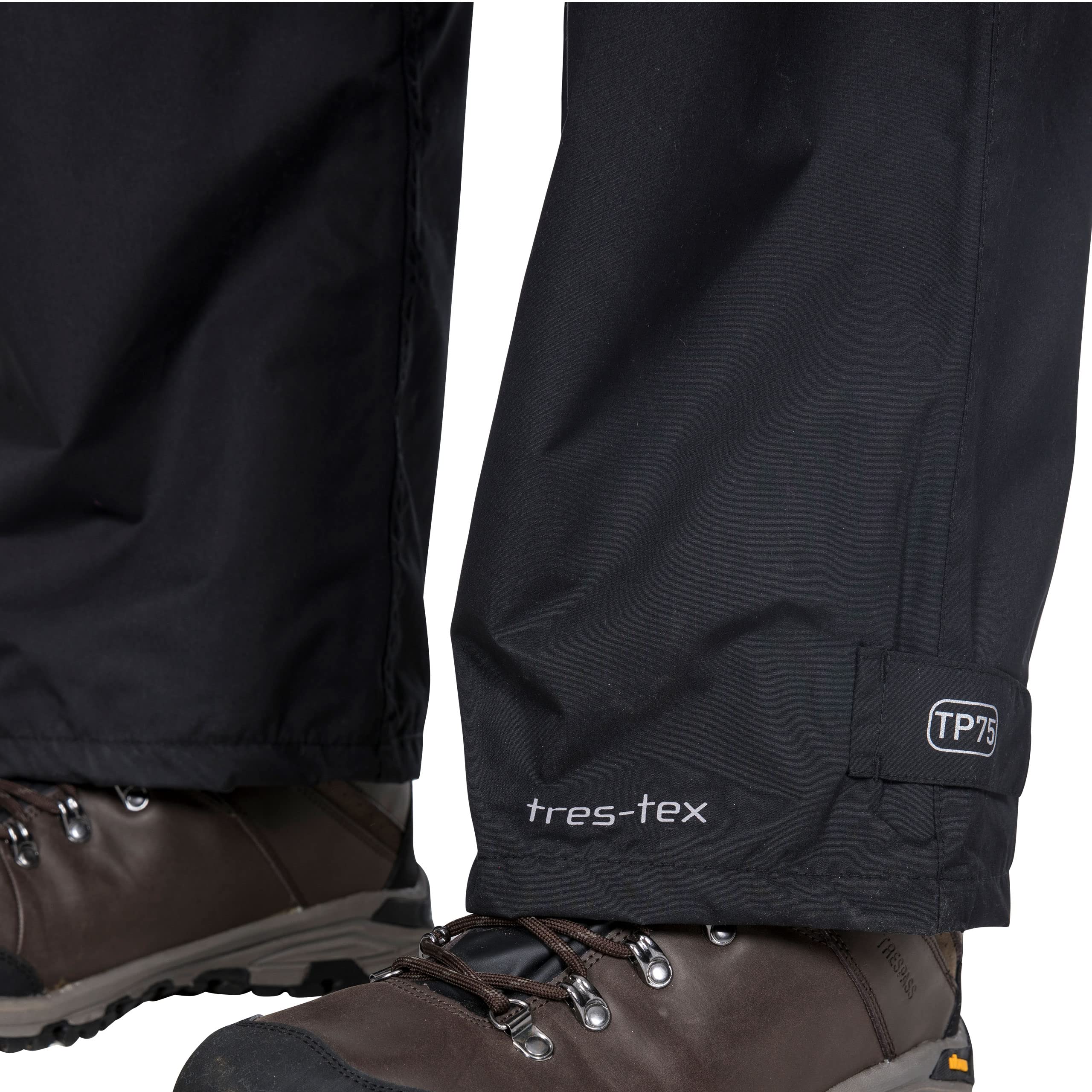 Trespass Toliland Homme Pantalon imperméable extérieur Élastiqué - Noir -