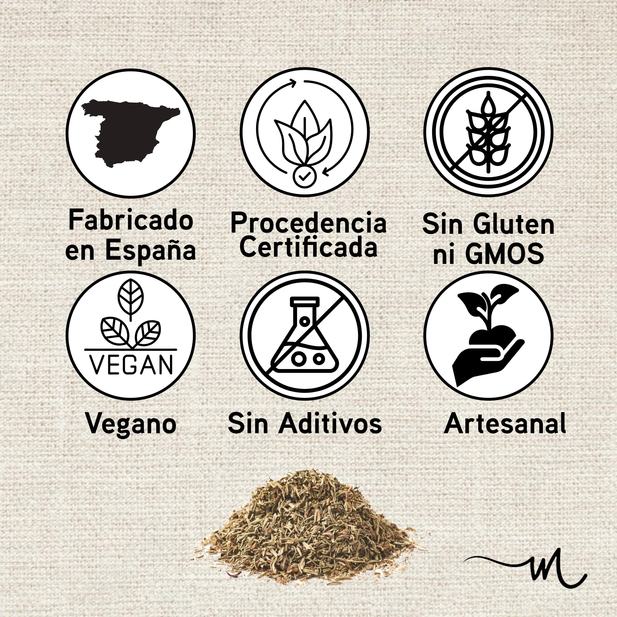 Tomillo Hoja Seco- Tomillo para infusiones y Te- Hojas de tomillo para Aceite de Tomillo- Especias para Hierbas de Provenza- Especies para hacer pizza, ensalada, Tomillo Vegano- Tomillo 100% Natural