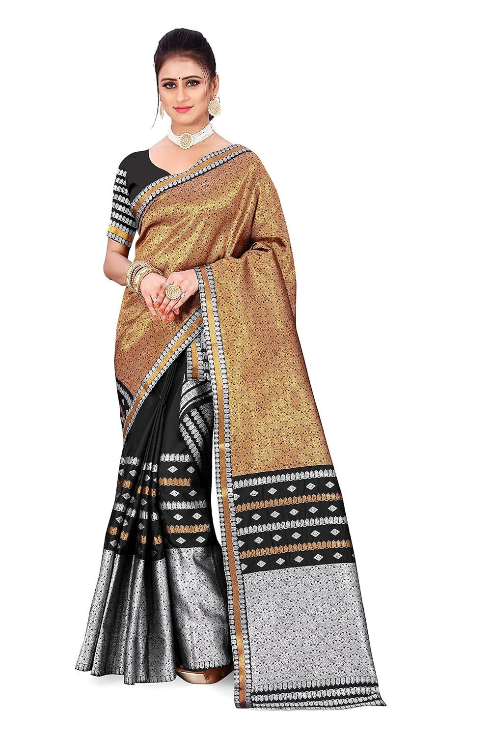 SKIRAN’S Poly Mekhela Sador - Silver Jari Mekhla Sador PolyPat - Dn1599 ...