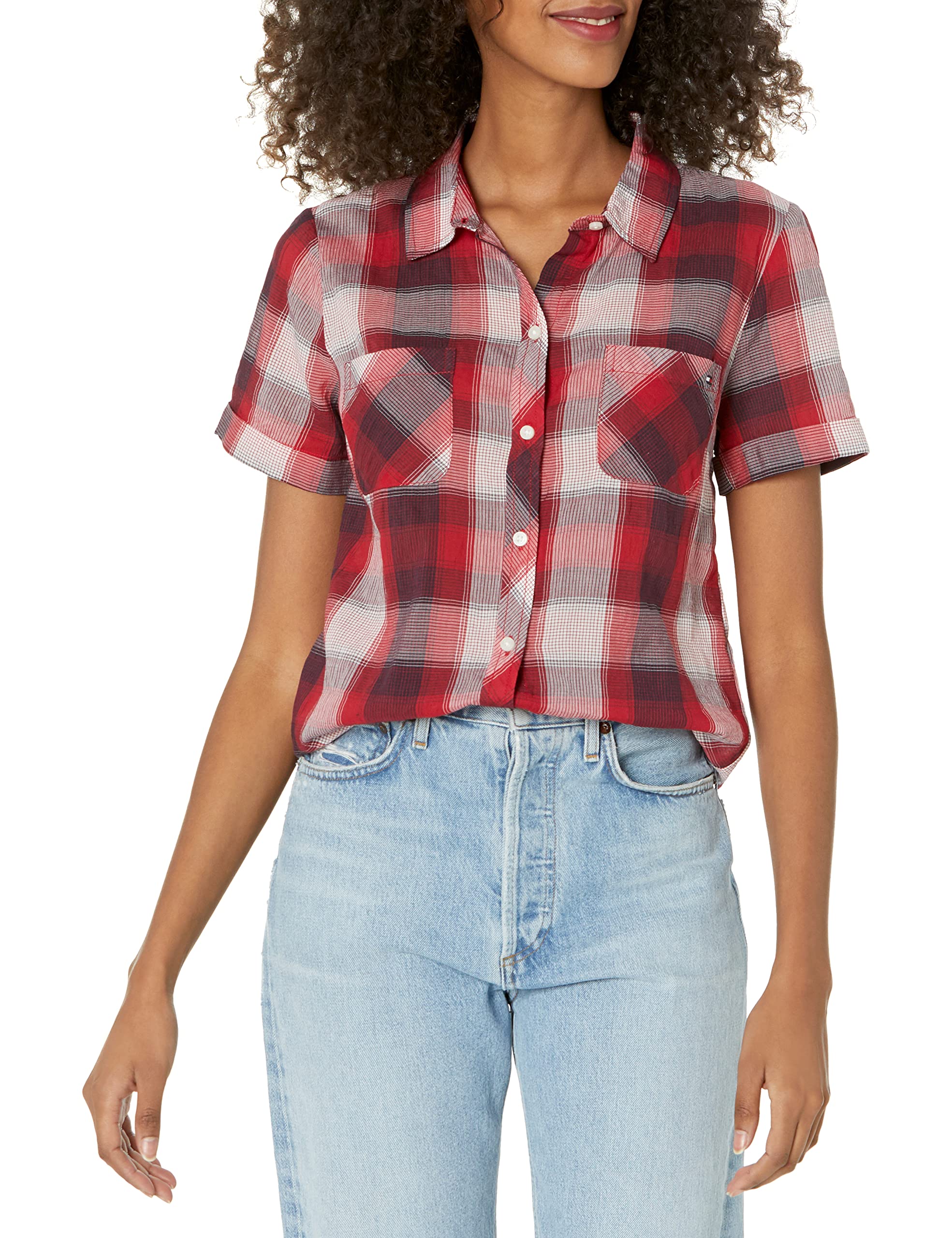 Tommy Hilfiger J2xmh488-qi2-l Camisa, Multicolor, L para Mujer