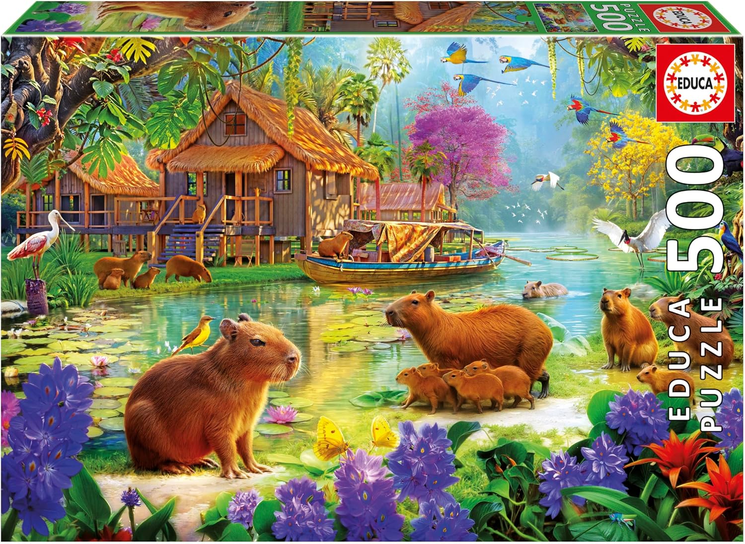 Educa - 500 Piece Children's Puzzle | Capybara Village | Dimensions: 48 x 34 cm | From 11 Years (20547)