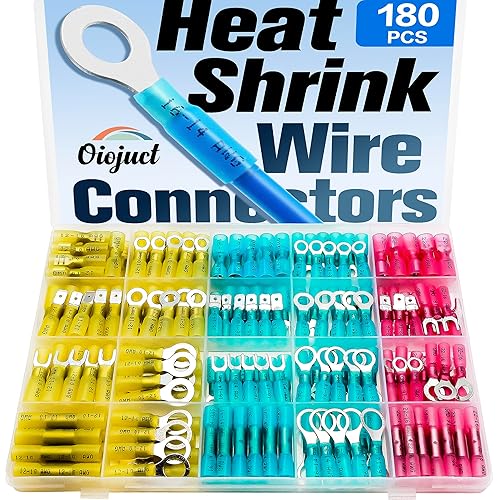 180Pcs Heat Shrink Wire Connectors Kit - Waterproof Marine Automotive
