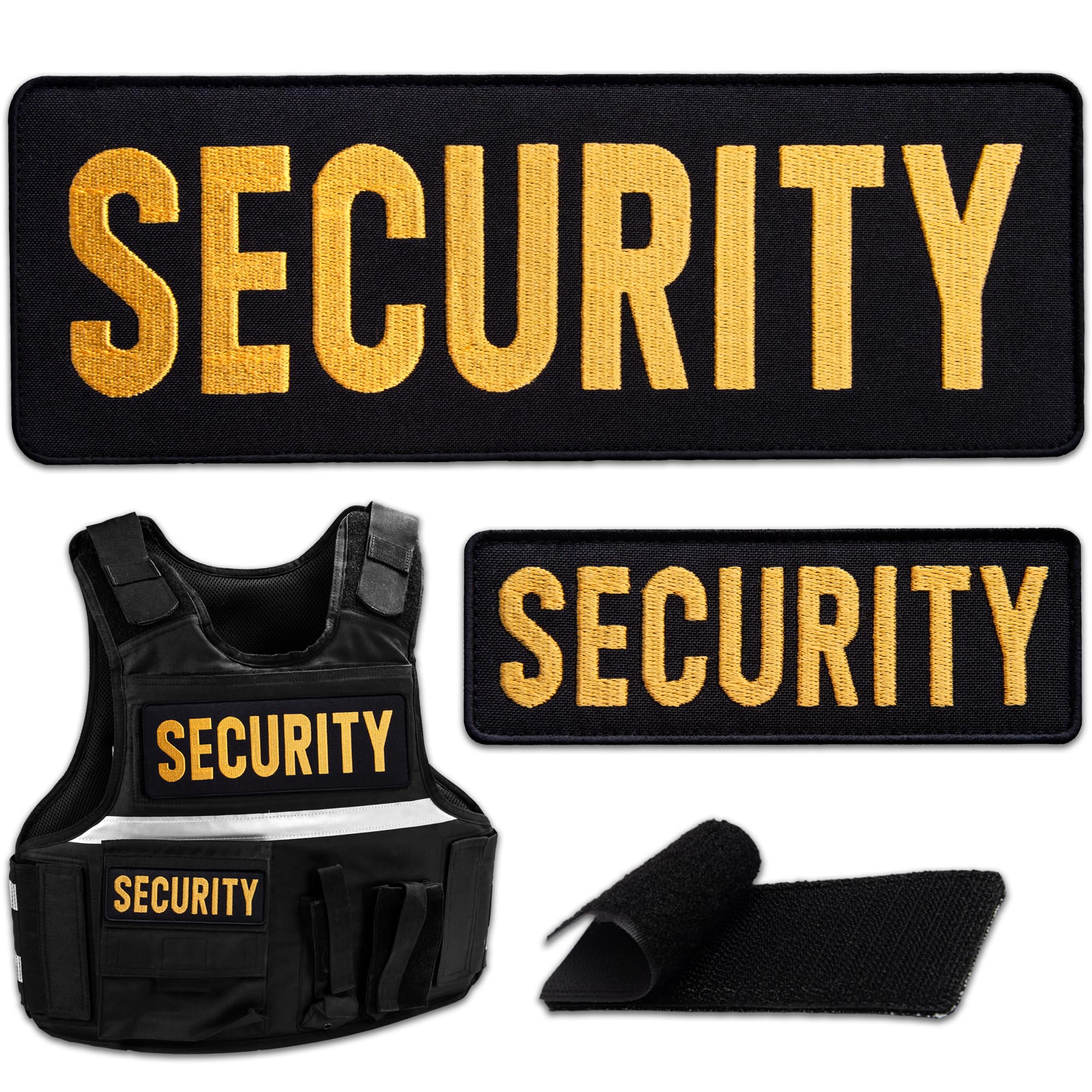 Bluyellowbluyellow 2pcs Security Patch Set Embroidered Hook And