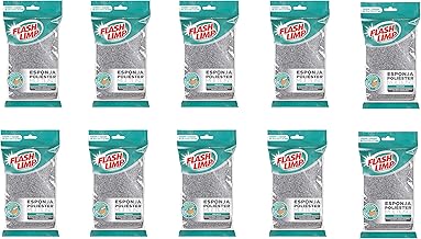 Flash Limp - Kit Com 10 Esponjas Multiuso Poliéster Limpa Sem Riscar - EP1416360-10