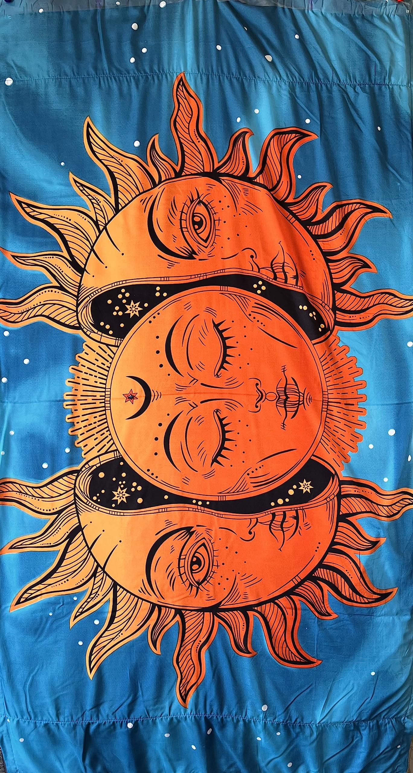 Desconocido Pareo Toalla Playa Piscina Grande con diseño de Mandala, Elefante, Árbol de la Vida, 177x100cm. (Naranja-Azul)