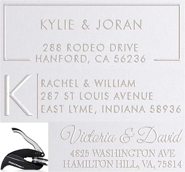 Address Embosser Seal Stamp Personalized Customized Rectangle 2" x 1" Wedding Invitation