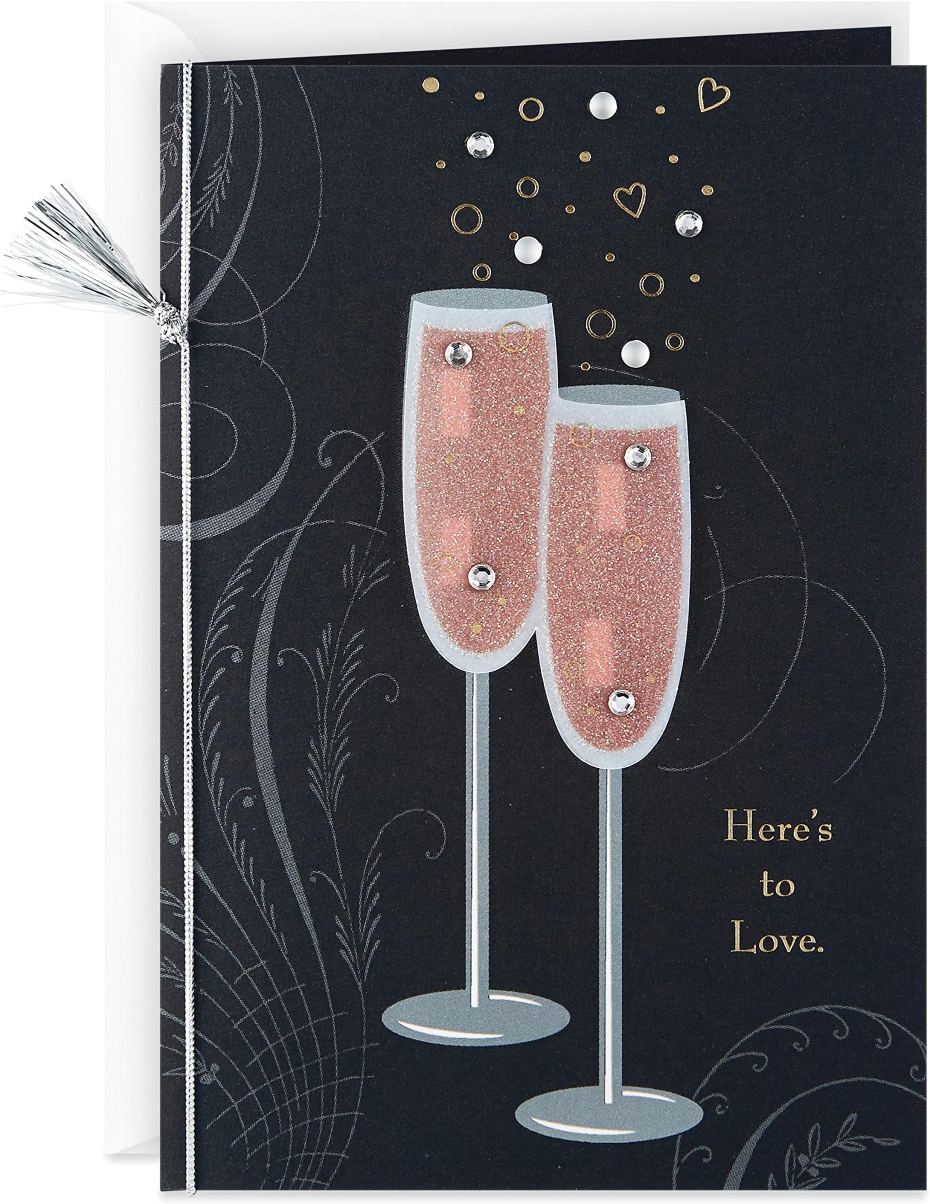 Wedding Card, Bridal Shower Card, Engagement Card (Champagne Flutes)