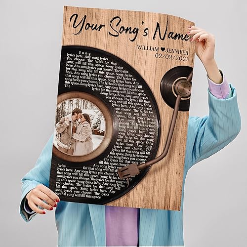 Miniatura 6 de H-DEWALL Póster personalizado con letras de canciones, regalos para marido, foto personalizada, lienzo inspirador, arte de pared para decoración de