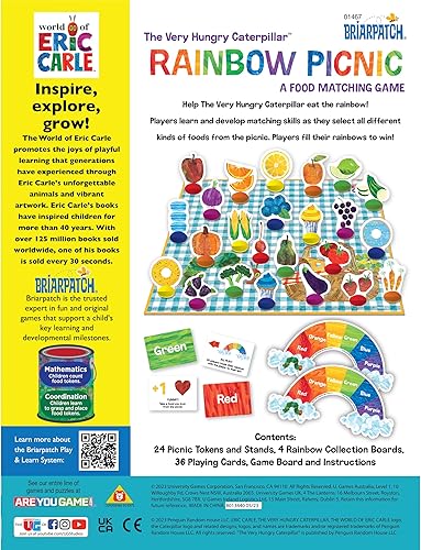 Miniatura 10 de Briarpatch, The Very Hungry Caterpillar Rainbow Picnic Game, basado en libros de tablero por Eric Carle, aprendizaje preescolar para niños