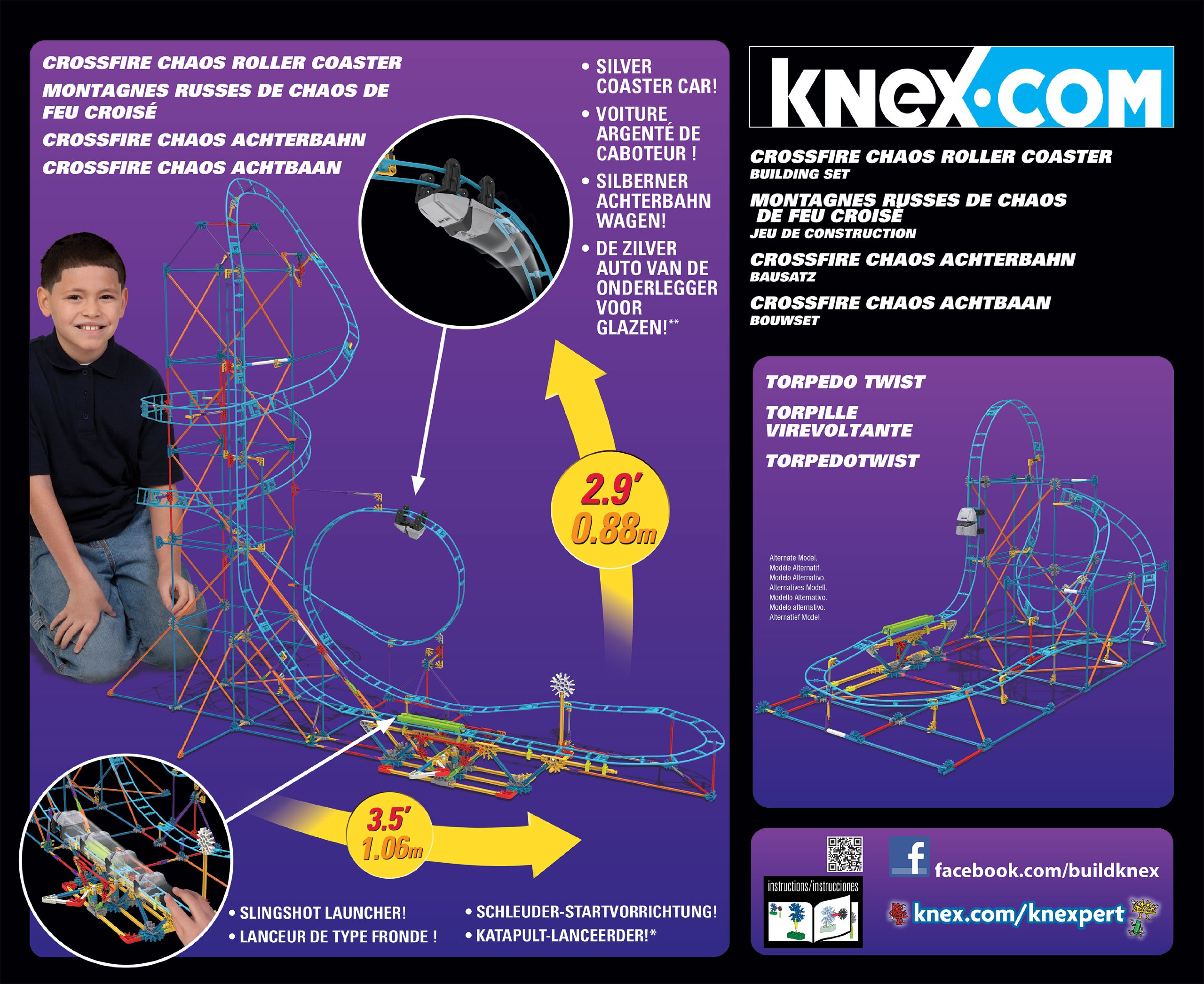 K'NEX Crossfire Chaos Roller Coaster Building Set Amazon Exclusive