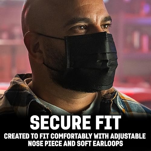 Miniatura 5 de Venom Steel Máscara facial negra de barrera resistente, resistente a líquidos y salpicaduras, 75 unidades