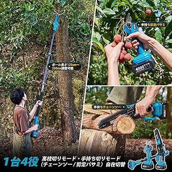 たかえだ 電動 チェーンソー 充電式 8インチ 高枝 ハサミ 枝切り Amazon | Elikliv たかえだ 電動 チェーンソー 充電式 8インチ