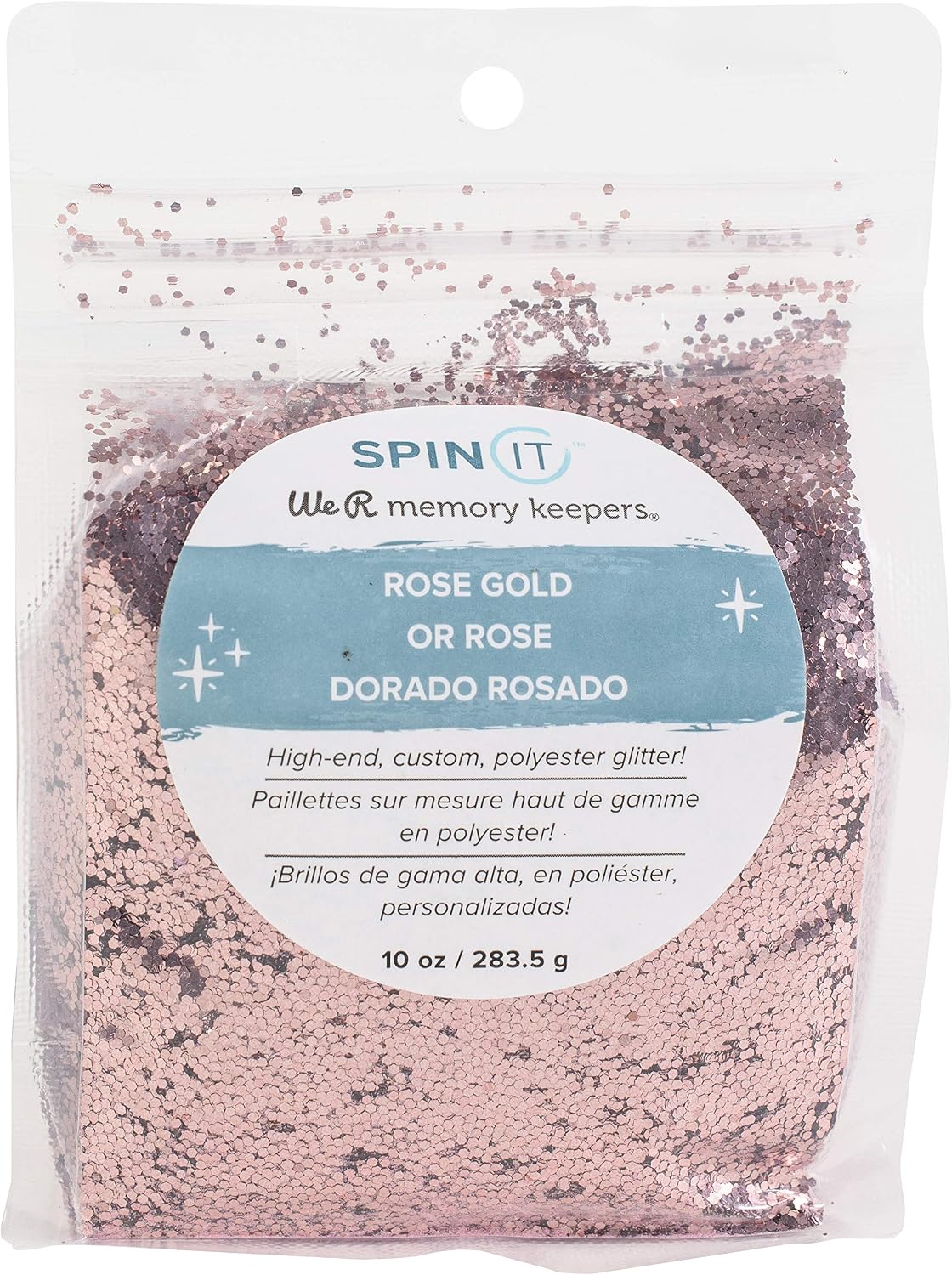 We R Spin It Chunky Glitter, 10oz/283.5g - Sparkly Purple Glitter Flakes for Crafts, Resin Art, Slime Making, DIY Projects - Bulk Size in Resealable Bag