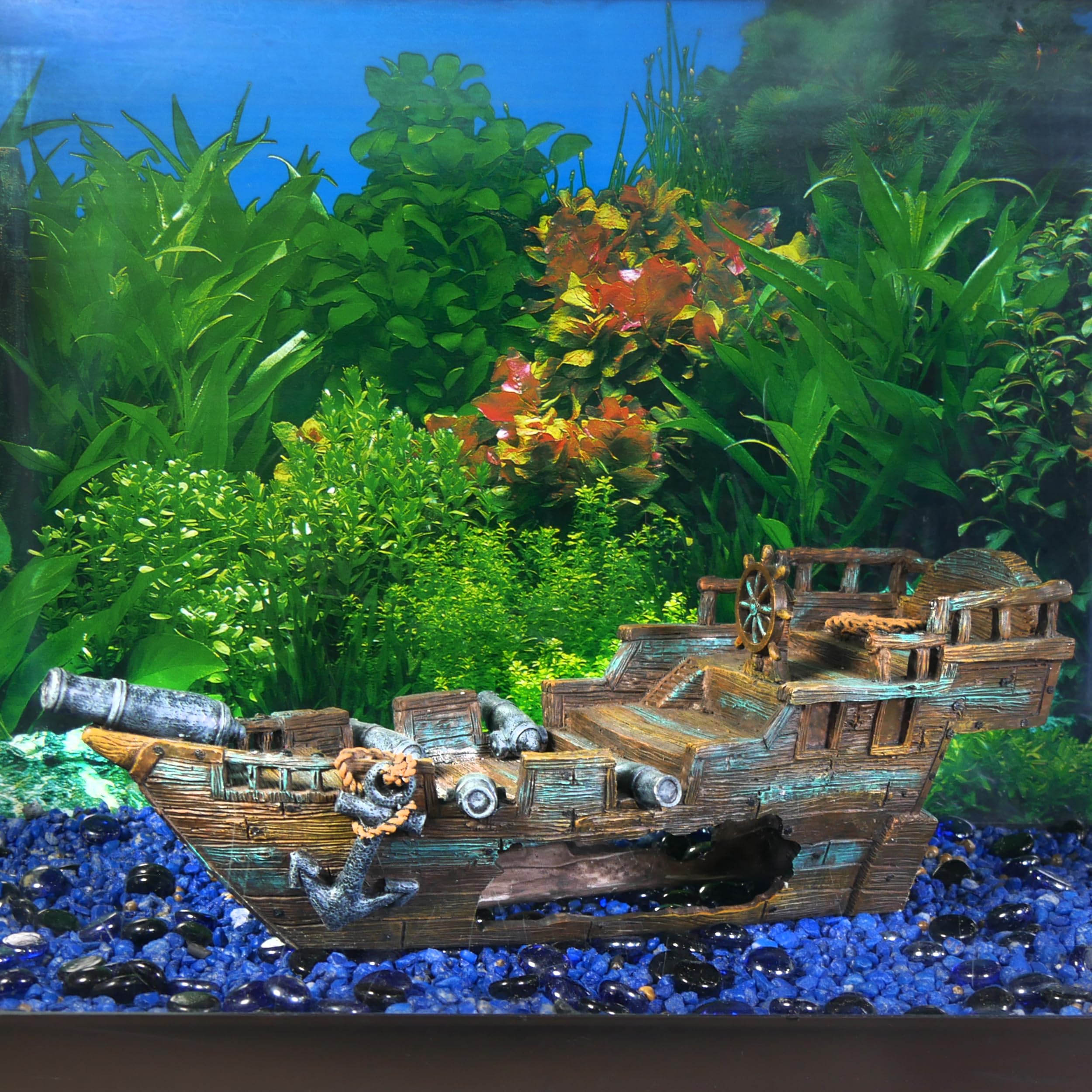置物 pacific ocean Penn-Plax Shipwreck Aquarium Decoration | Fish Tank Decor