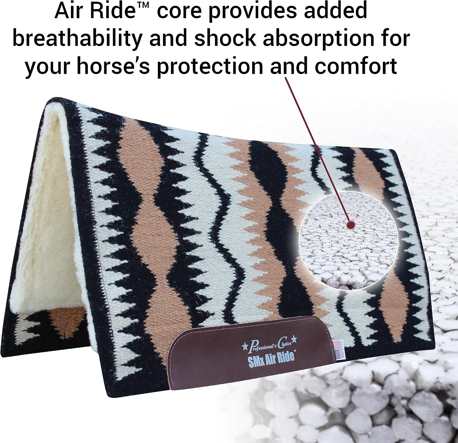 Professional's Choice Comfort-Fit SMX Air Ride Pad | Cooling System & Shock Absorption | Serpentine