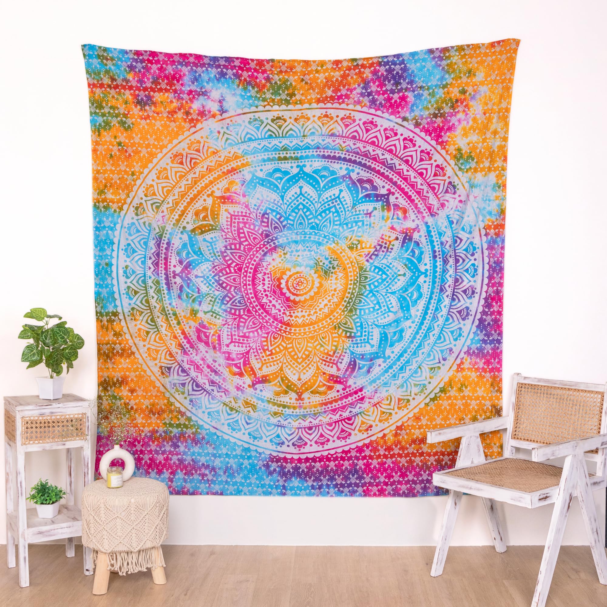 RAJRANG Mandala Tapestry Wall Hanging 137x213 cm for Bedroom and Living Room Decor Boho Bohemian Wall Hanging Cotton Tapestries Multicolor - Image 2