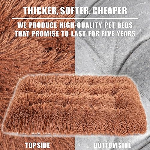 Miniatura 2 de Cama lavable a máquina, almohadilla de felpa de lujo para perros y gatos, tapete inferior antideslizante para perrera, camas peludas para razas de