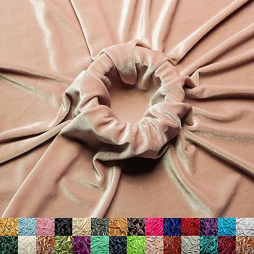 Miniatura 13 de Ice Fabrics Tela de Terciopelo Elástico por Yarda - 60" de Ancho Tela Suave y Elástica para Coser Ropa, Prendas, Disfraces, Manualidades - 90%