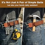 LEACOOLKEY Men Women 2 Loop No Buckle Invisible Belt Hooks, Adjustable Tactical Metal Hook Elastic Belt Buckleless Side Belt