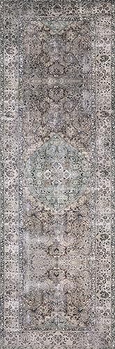 Miniatura 7 de Loloi II, Layla Collection LAY 06 - Tapete tradicional largo, Gris Topo  Piedra, 2 pies 6 pulgadas x 12 pies 0 pulgadas