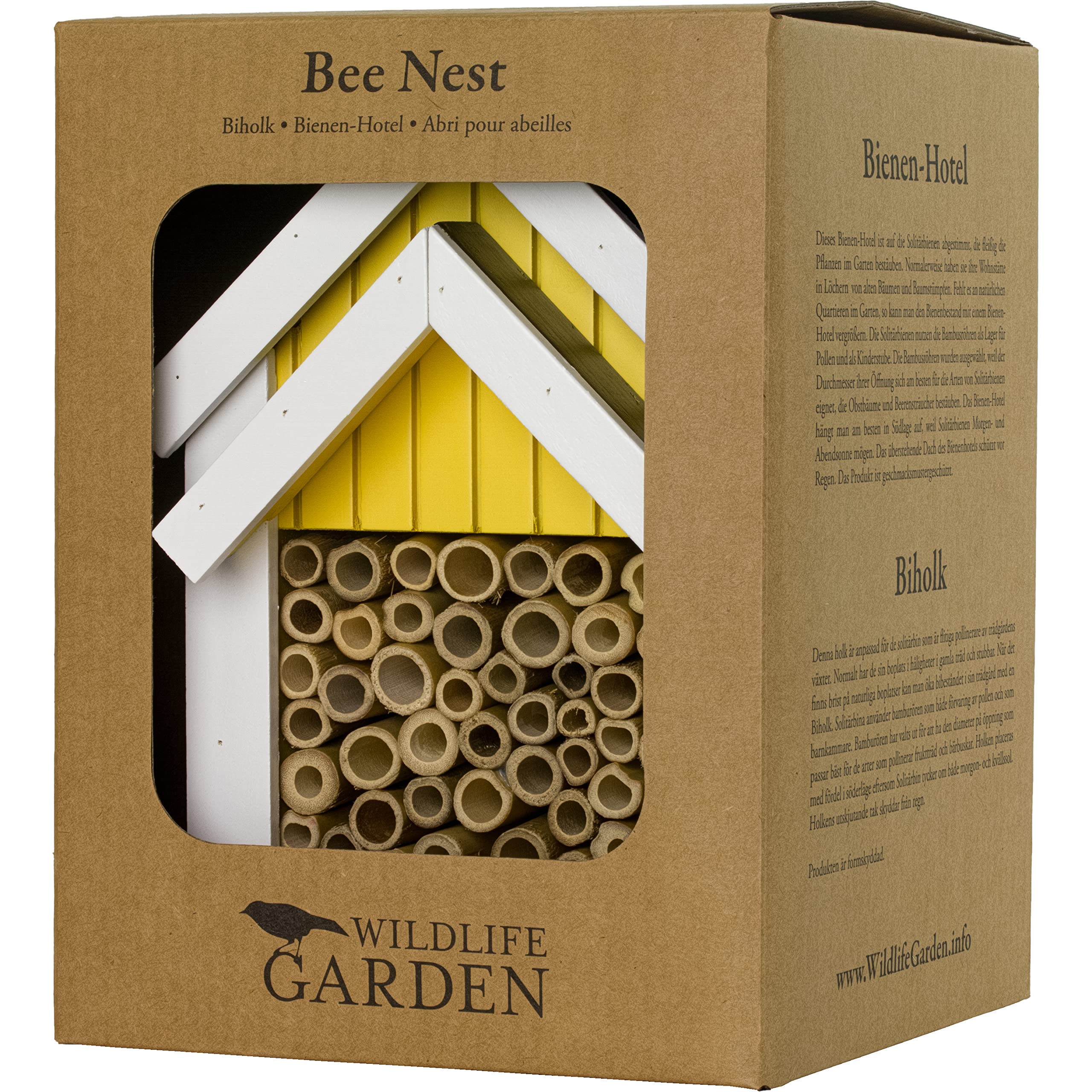 Wildlife Garden WG312 Bienen-Hotel Gelb - Insektenhotel aus Holz